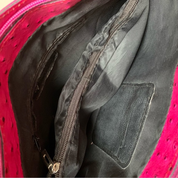 Ostrich leather shoulder bag backpack pink - Picture 11 of 12
